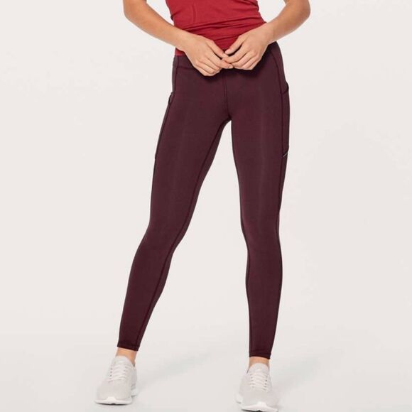 Lululemon Speed Up Tight Luxtreme 28" Size 6 Side Drop Pockets Garnet Legging - Picture 1 of 11